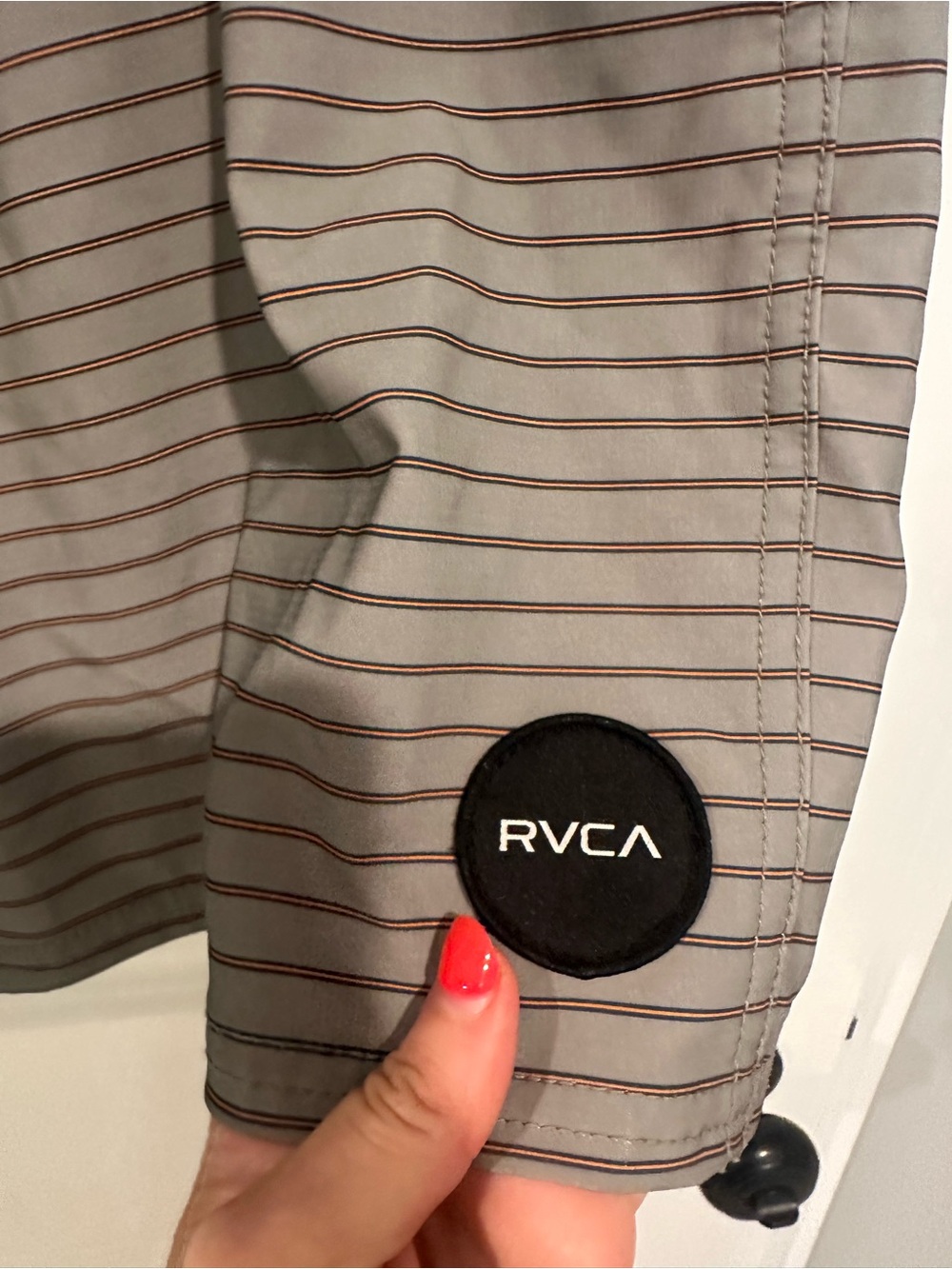 RVCA Men's Gray Striped Board Shorts - Picture 5 of 5